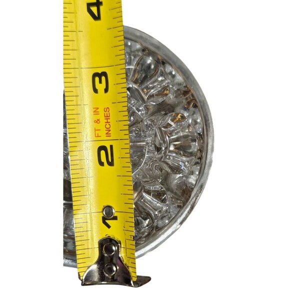 2 Vintage Glass flower Frog Clear & Candy Dish Faceted Lidded Footed - Picture 10 of 11